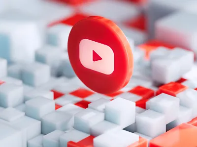 Youtube 3d art beautiful branding c4d design graphic design logo maxon minimal motion graphics social media ui youtube