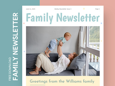 Modern Family Newsletter Free Google Docs Template aesthetic design docs document family google modern ms newsletter newsletters print printing template templates word