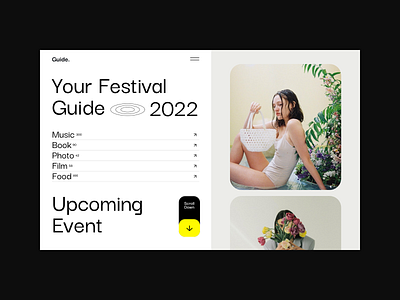 Guide. book fashion festival film gabelaia guide landing model movie photo photography ui ux web webdesign website