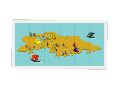 Silk Road🐘🌴💎 2d animal asia design europe game history icon illustration isometric map old pack road set ship silk trade ui vector