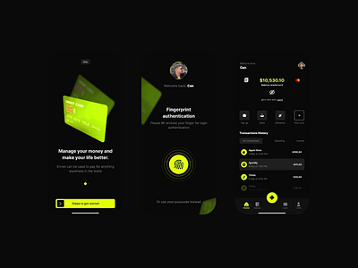 Finance app - dark app design bank account bank app bank card banking app credit card dark finance app finances financial financial app fintech money management money transfer product design transactions ui ux