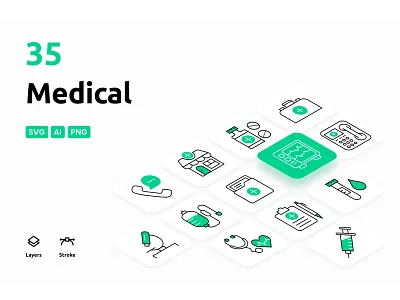 Medical - Icons Pack adobe illustrator design flat health icons illustrator medical medicalicons medicine ui vector
