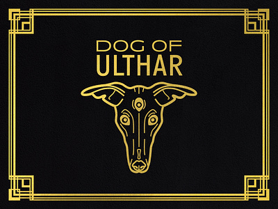 Logo and Brand: Dog of Ulthar art deco branding business cards clothing tags gold graphic design logo luxury print retro surreal