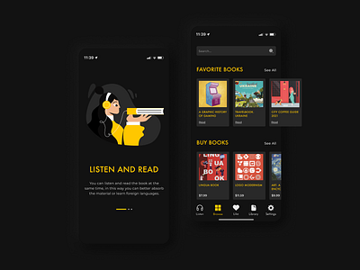 AudioBook animation design figma illustration mobile app principle ui ux vector web