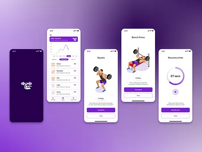 Fitness Mobile App app body building fitness illustration mobile app product design ui