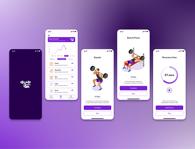 Fitness Mobile App app body building fitness illustration mobile app product design ui