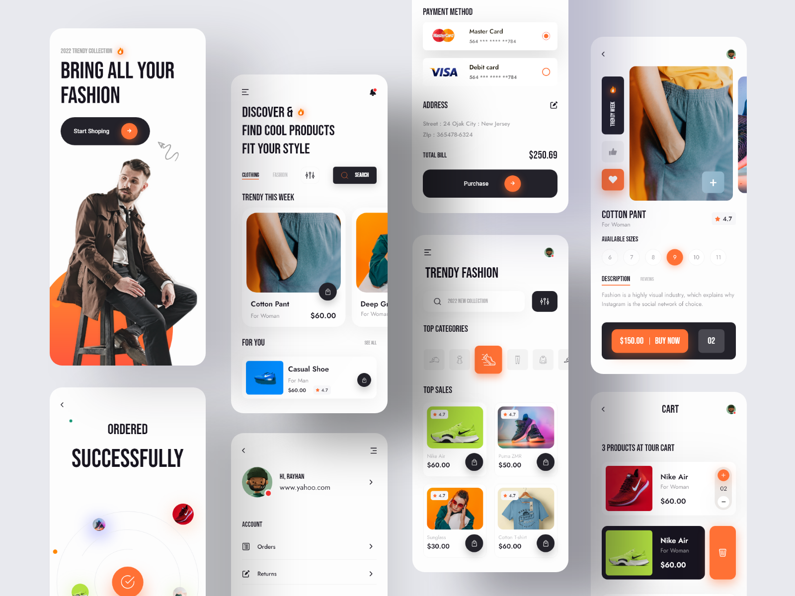Example of Minimal Mobile App Design (35+ Screens)