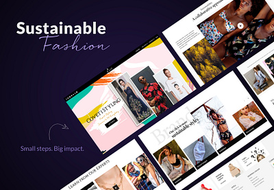 Coveti's Sustainable Fashion pages design fashion layout design mockups post typography ui website website pages