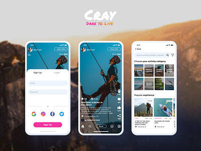 HeyCray App app design logo ui ux