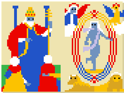 Mundo de Marseilles ilustração pixelart tarot