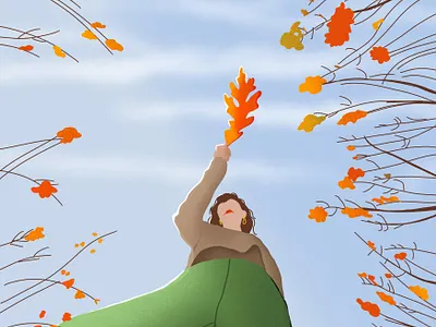 Autumn autumn charachter design drawing illustration illustrator procreate procreate app ui women in illustration