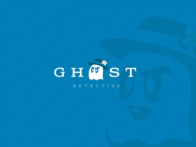 Ghost bandit branding cartoon character comic design detective gentleman ghost hat logo mafia mascot mister negative space outlaw phantom simple spook writer
