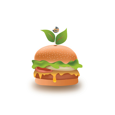 Vegetarian Burger animation branding graphic design logo