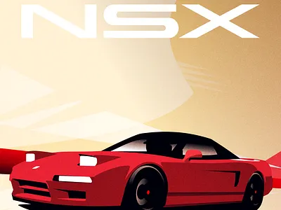 Honda NSX automotive car design geometric illustration illustrator minimal retro simple vector