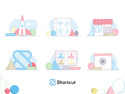 Shape Spot Illustrations handdrawn procreate project management rocket shapes shop shortcut spot video