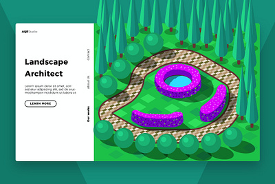 Landscape Architect - Banner & Landing Page app architect branding business concept design development illustration landing landing page landscape landscape architect launch technology ui ui design ux ux design webapp website