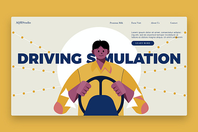 Drive Simulation - Banner & Landing Page app business concept design development drive html illustration landing landing page launch simulation technology ui ui design ux ux design webapp website