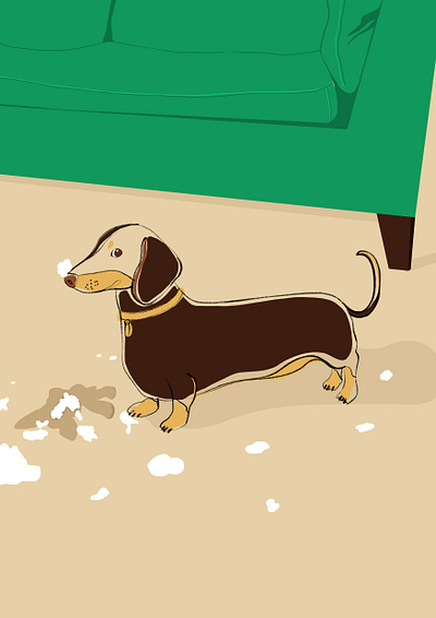 Dachshund with her teddy bear dog doglife drawing illustration illustrator procreate procreate app