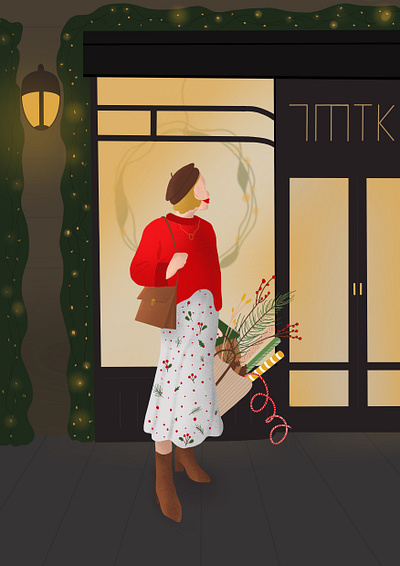 Christmas spirit charachter design christmas christmas spirit drawing illustration illustrator procreate procreate app shopping women in illustration