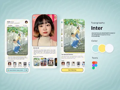 K-Dramas Streaming App app design app ui drakor k drama korean drama movie app qyi streaming app ui ux
