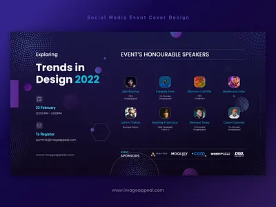 Social Media Event Cover banner branding dark design event facebook instagram linkedin marketing purple socialmedia speakers