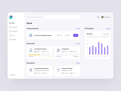 E-Learning Platform LMS education elearning interface learning management system lms online course online learning ui ux