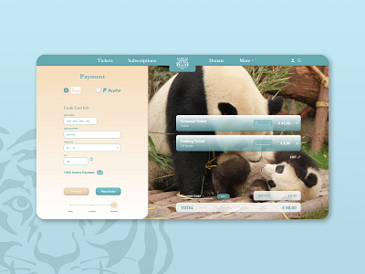 Credit Card Checkout page for a Zoo checkout dailyui dailyui002 interface webpage website zoo