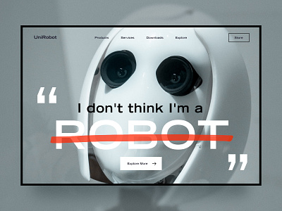 Robot Website branding clean creative cyberpunk design fashion future futuristic landing page minimalist modern robot simple ui ux web web design