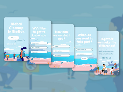 Sign Up App for a Climate Cleanup Initiative app dailyui dailyui001 interface mobile signup