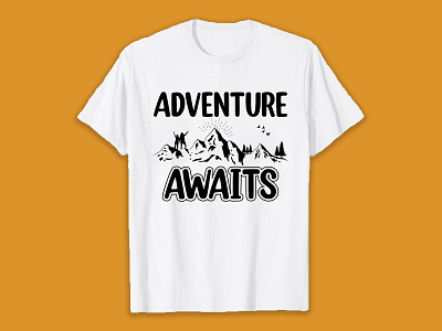 Adventure awaits SVG T-Shirt Design design hiking hiking t shirt illustration svg svg design svg t shirt t shirt