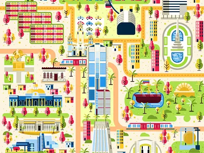 Caracas cartography cartography design digital flat graphic design illustration map desgin vector