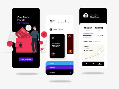 Fintech App concept 3d animation app branding design fintech graphic design icon illustration logo motion graphics typography ui ux vector