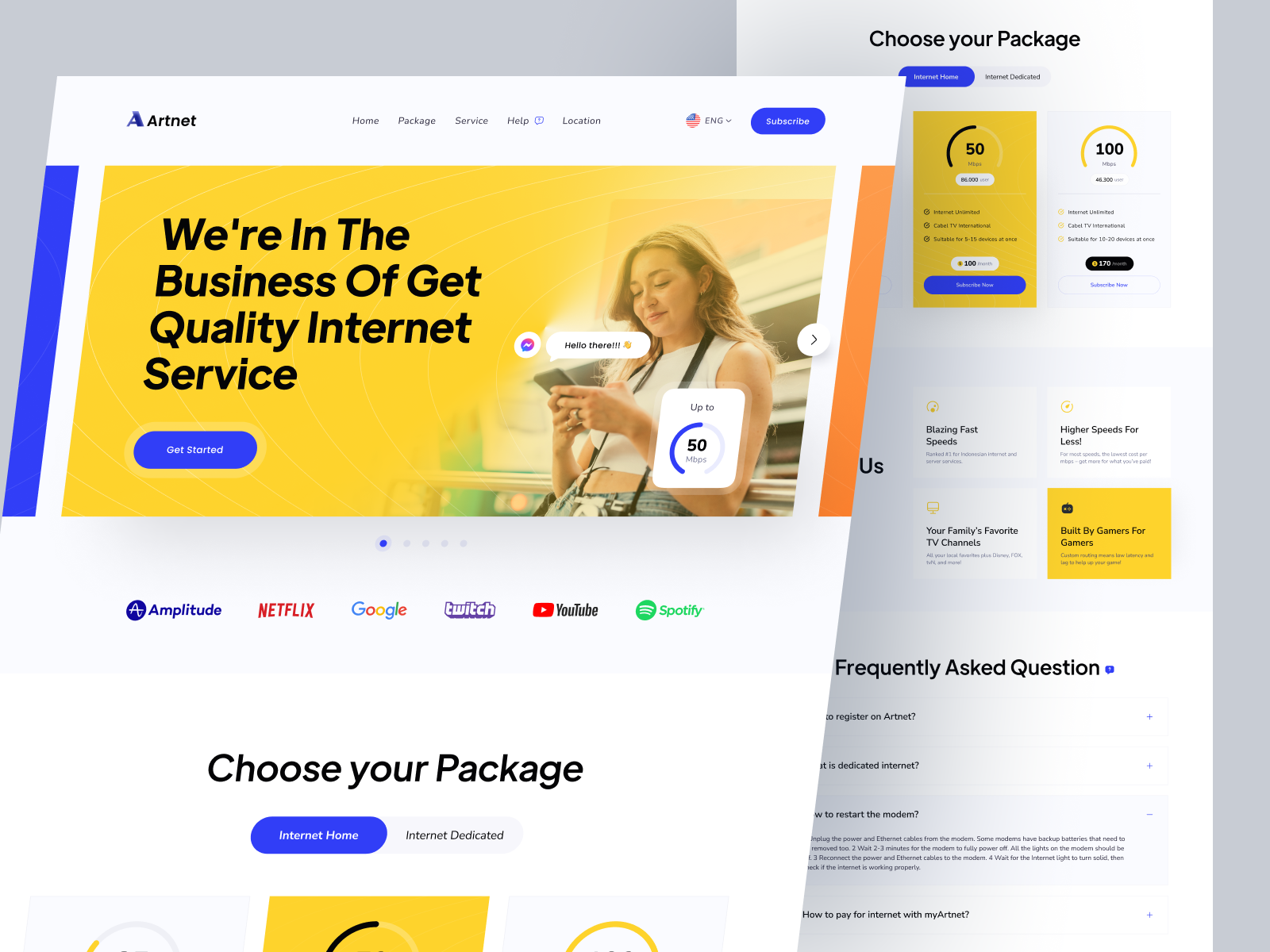 Arnet - Internet Service Landing Page by Fariz Al 👋 for 10am Studio on