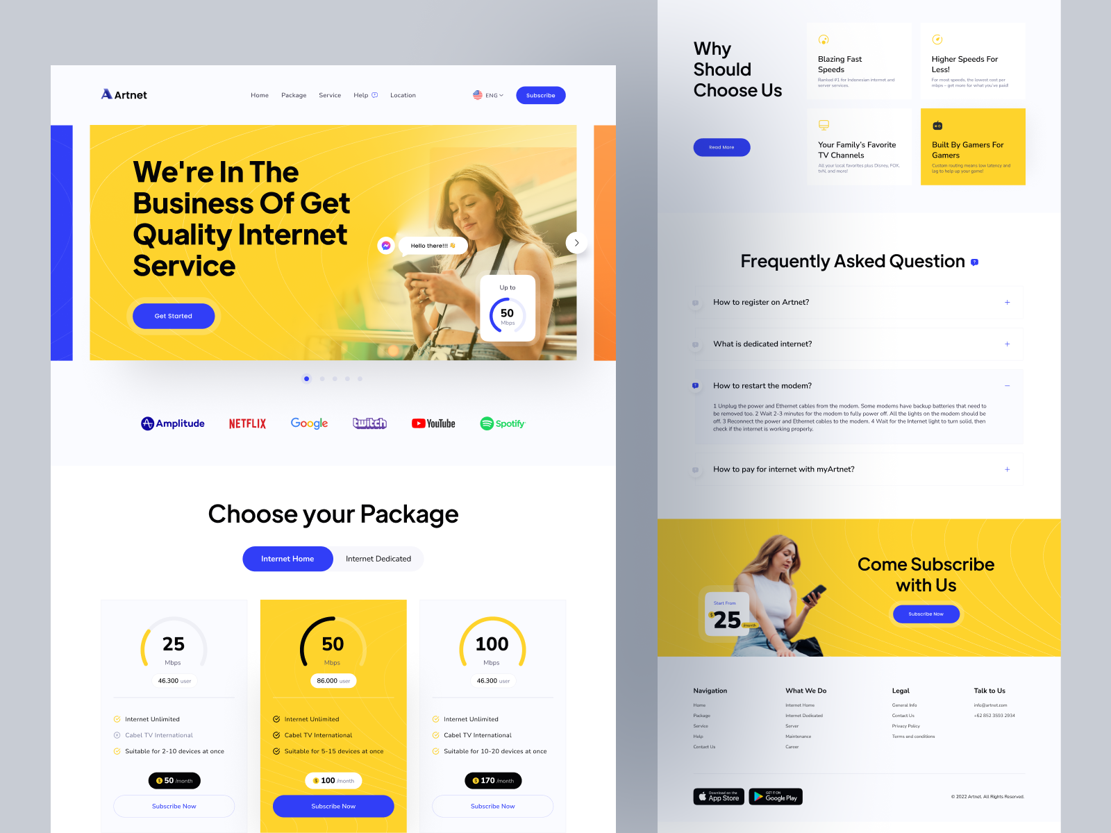 Arnet - Internet Service Landing Page by Fariz Al 👋 for 10am Studio on ...