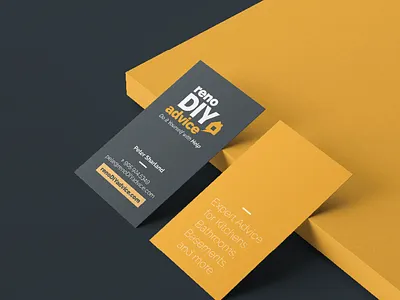 Business card design for renoDIYadvice branding business cards contractor design graphic design home builder logo logo design simplistic logo