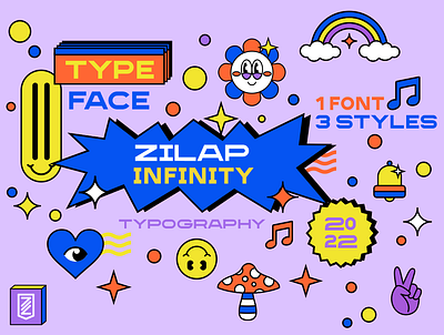 ZILAP INFINITY FONT fonts illustration retro typeface typography zilap zilap estudio