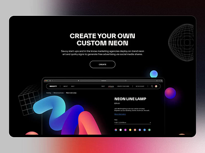 Neon Signs Ecommerce Website animation branding design interface ui ux web design website