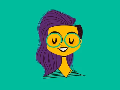 New Year. New Avatar. Same Me. branding character character design design illustration mid century monikanimated retro self protrait