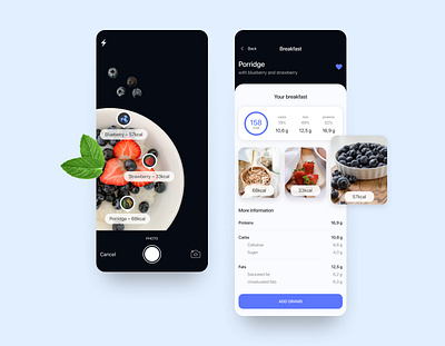 Calories Tracking App android app black calories design digital ios minimal mobile purple stylish tracking ui ux very peri web