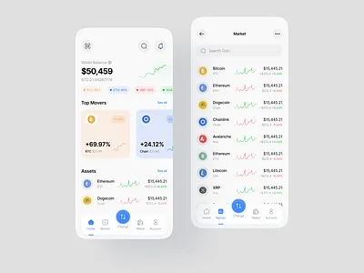Crypto App app design bitcoin bitcoin wallet blockchain crypto crypto app crypto exchange cryptocurrency cryptowallet ethereum interface investment app mobile ui