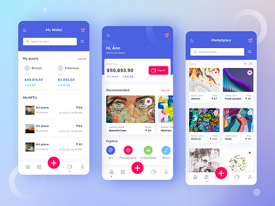 NFT marketplace app app design crypto marketplace mobile design nft nft art nft marketplace product design trends ui uiux ux