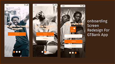 GTBank Onboarding Screen Re-design dailyui design newbie designer product design product designer ui uiux