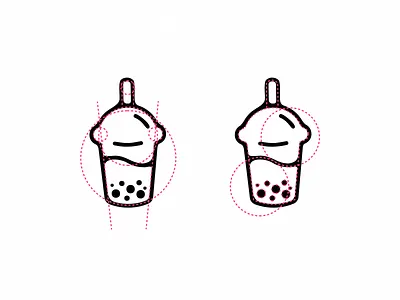Logo Grid using Golden Ratio - Bubble Tea boba branding coffee design drinks fibonacchi golden ratio identity illustration illustrator juice logo logo grid logotype vector
