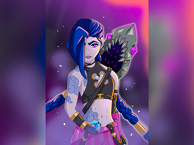 Jinx, Arcane adobe illustrator arcane character design character illustration design illustration jinx league of legends lol powder riot vector art vector illustration video game video game art