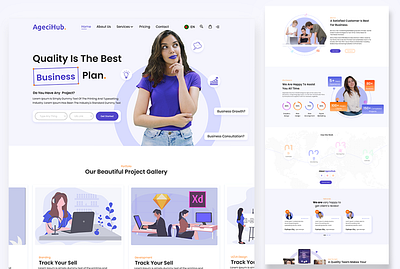 Corporate Landing page agency app branding corporate design digital agency graphic design illustration landing page lms themeforest ui ui ux ux