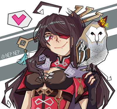 VwV beidou character digital art games genshin impact illustration