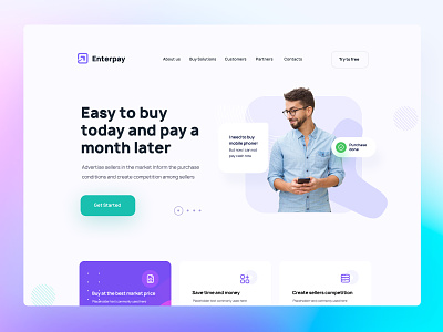 Enterpay - Landing page banking buy checkout credit card crypto e commerce e wallet exchange finance financial homepage landing landingpage money online payment payment shopping transaction web design