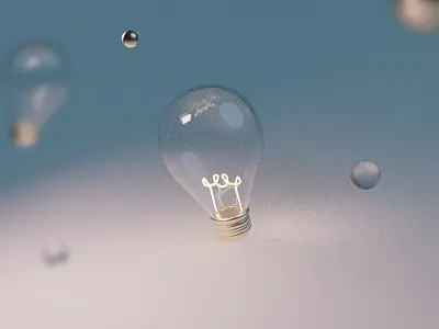 3D dreamy bulb ⚡️ 💡💡💡 3d atmosphere blender blue bulb idea illustration light scene sphere