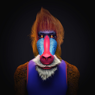 Baboon 3d ape baboon c4d cinema 4d digital art illustration modeling sculpting