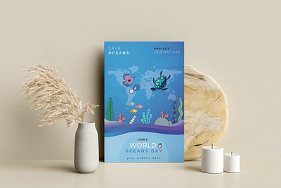Oceans Day Flyer Design best design creative design design flyer flyer design flyer template graphic design illustration logo ui